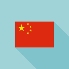 China flag , flat design vector with official proportion
