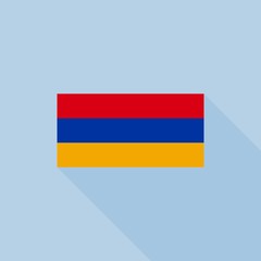 Armenia flag in official proportions, flat design with long shadow
