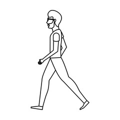 person walking isolated icon vector illustration design