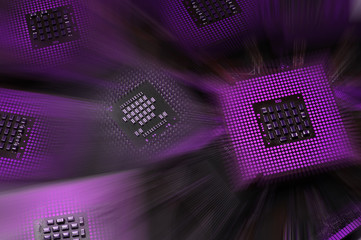 computer processors with abstract lighting effects postproduction, background.