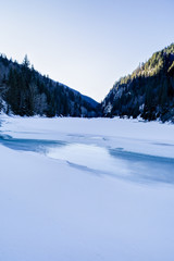 frozen landscape of Lake Petrimanul