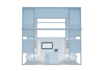 Trade show booth. 3d render isolated on white background