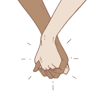 People Holding Hands Concept, Vector Illustration