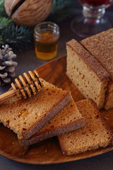French spice gingerbread, honey and mulled wine