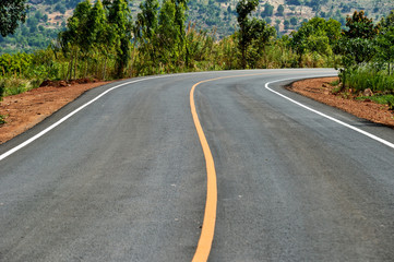 road and blue sky