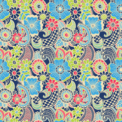 Paisley seamless colorful pattern