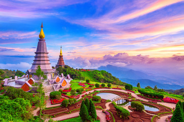 Landmark pagoda in doi Inthanon national park at Chiang mai, Tha