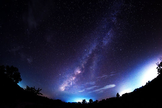 Milky Way Galaxy at Night.