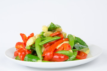 pepper and sugar snap pea 
