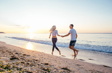 loving couple on the beach