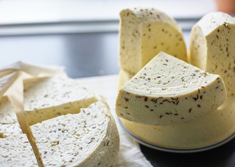 Homemade farming cheese, eco-friendly organic food