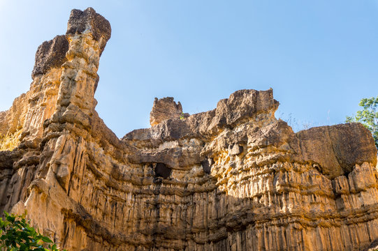 Pha Chau (name) Cliff And Stone At Mae Wang National Park In Chiang Mai,Thailand