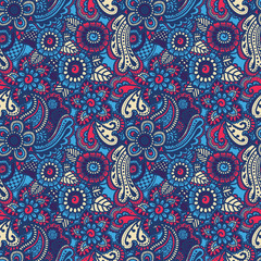 Fototapeta premium Paisley seamless colorful pattern