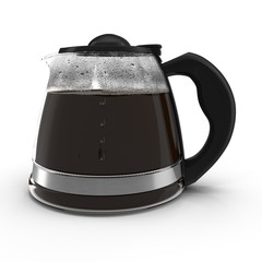 Coffee Carafe on white. Side view. 3D illustration