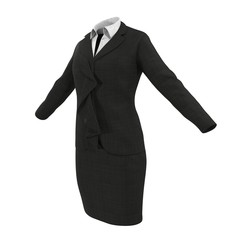 Women business suit isolated on white, 3D Illustration