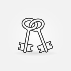 Old keys outline icon