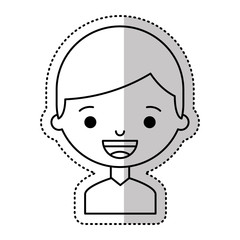 little boy character icon vector illustration design