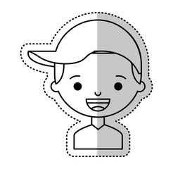 little boy character icon vector illustration design