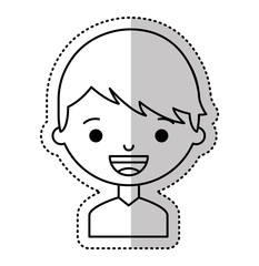 little boy character icon vector illustration design