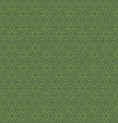 Neutral Seamless Linear Flourish Pattern in Kale color.