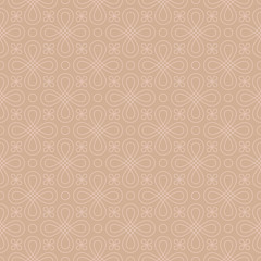 Fototapeta premium Neutral Seamless Linear Flourish Pattern in pale dogwood color.