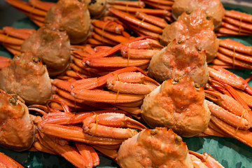 Crabs selling in seafood market