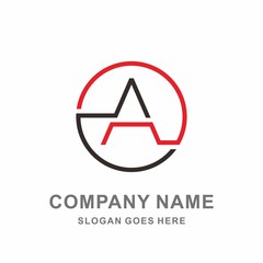 Monogram Letter A Circle Outline Strips Architecture Interior Business Company Stock Vector Logo Design Template 