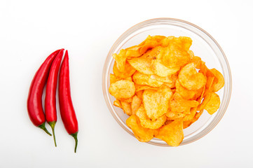 Чипсы в тарелке