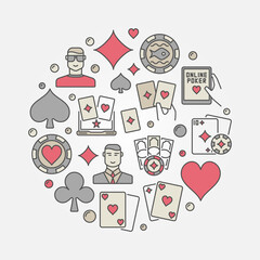 Poker colorful circular illustration