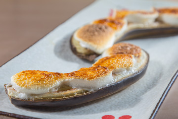 baked banana mashumaro dessert