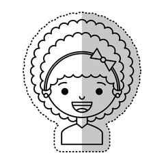little girl character icon vector illustration design