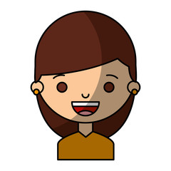 little girl character icon vector illustration design