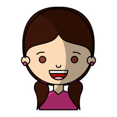 little girl character icon vector illustration design