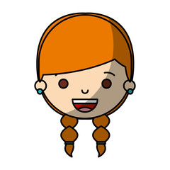 little girl character icon vector illustration design