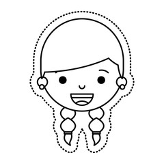 little girl character icon vector illustration design