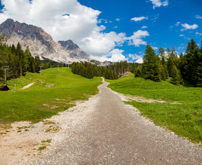 view on the zugspitze in ehrwald