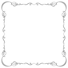 Black square frame of vignettes. 