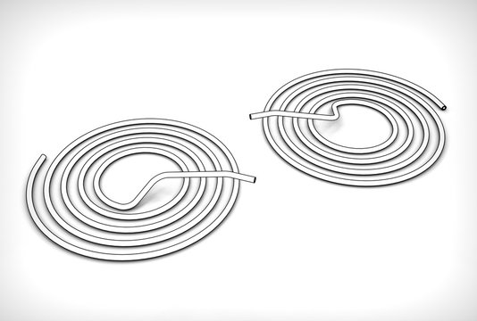 3d illustration of coiled pipes