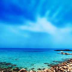 Blue sea, blue sky and Paradise Tropical beach / Vacation holida
