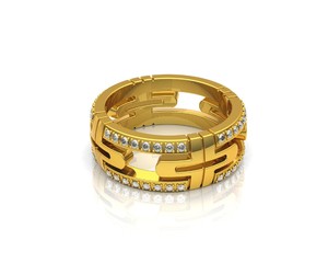 3d illustration of gold rings