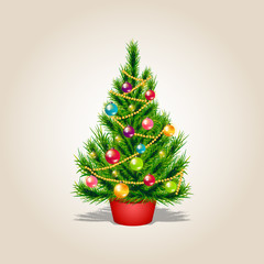 Christmas tree. Vector illustration.