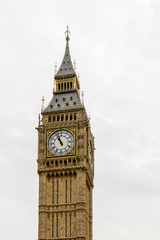 Fototapeta na wymiar Big Ben, Houses of Parliament - isolated over white. Big Ben