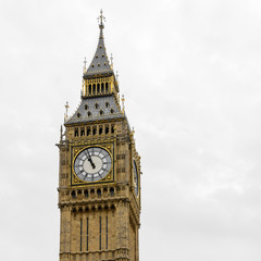 Fototapeta na wymiar Big Ben, Houses of Parliament - isolated over white. Big Ben 
