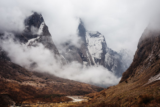 Machapuchare base camp area, ABC trek (Annapurna Base Camp trek), Nepal