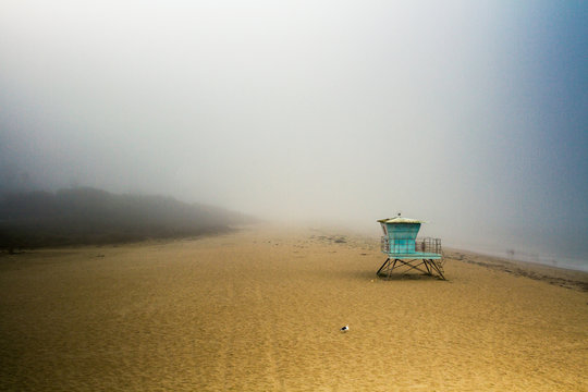 The beach with fog