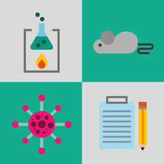 scientific laboratory flat line icons vector illustration design