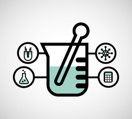 scientific laboratory flat line icons vector illustration design