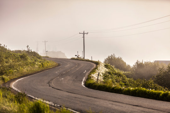 Winding open road, Stirling Highway, Kachemak Bay, Alaska, USA