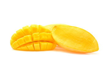 mango slice isolated on white background