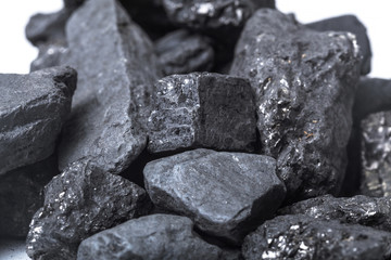 Natural wood charcoal Isolated on white